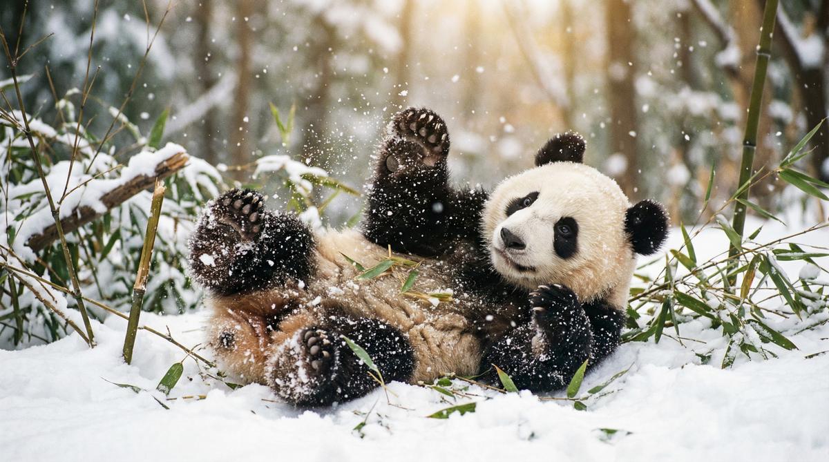 天涯熊猫视频 - 大熊猫雪地嬉戏视频在线观看