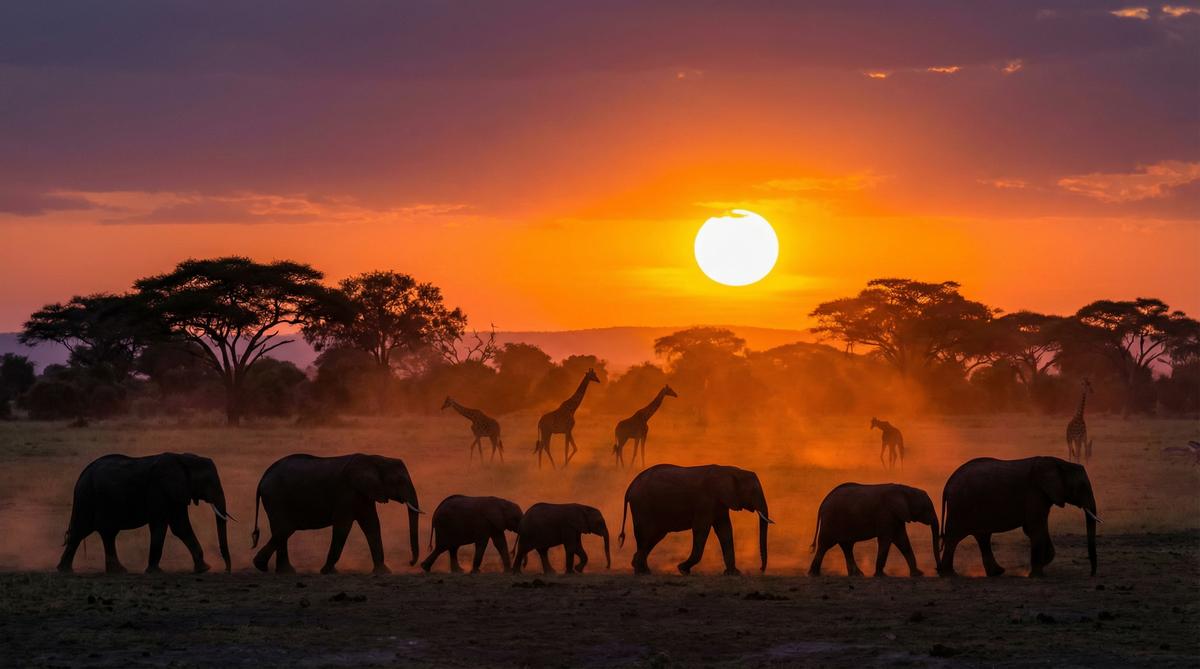 天涯非洲野生动物视频 - 象群迁徙